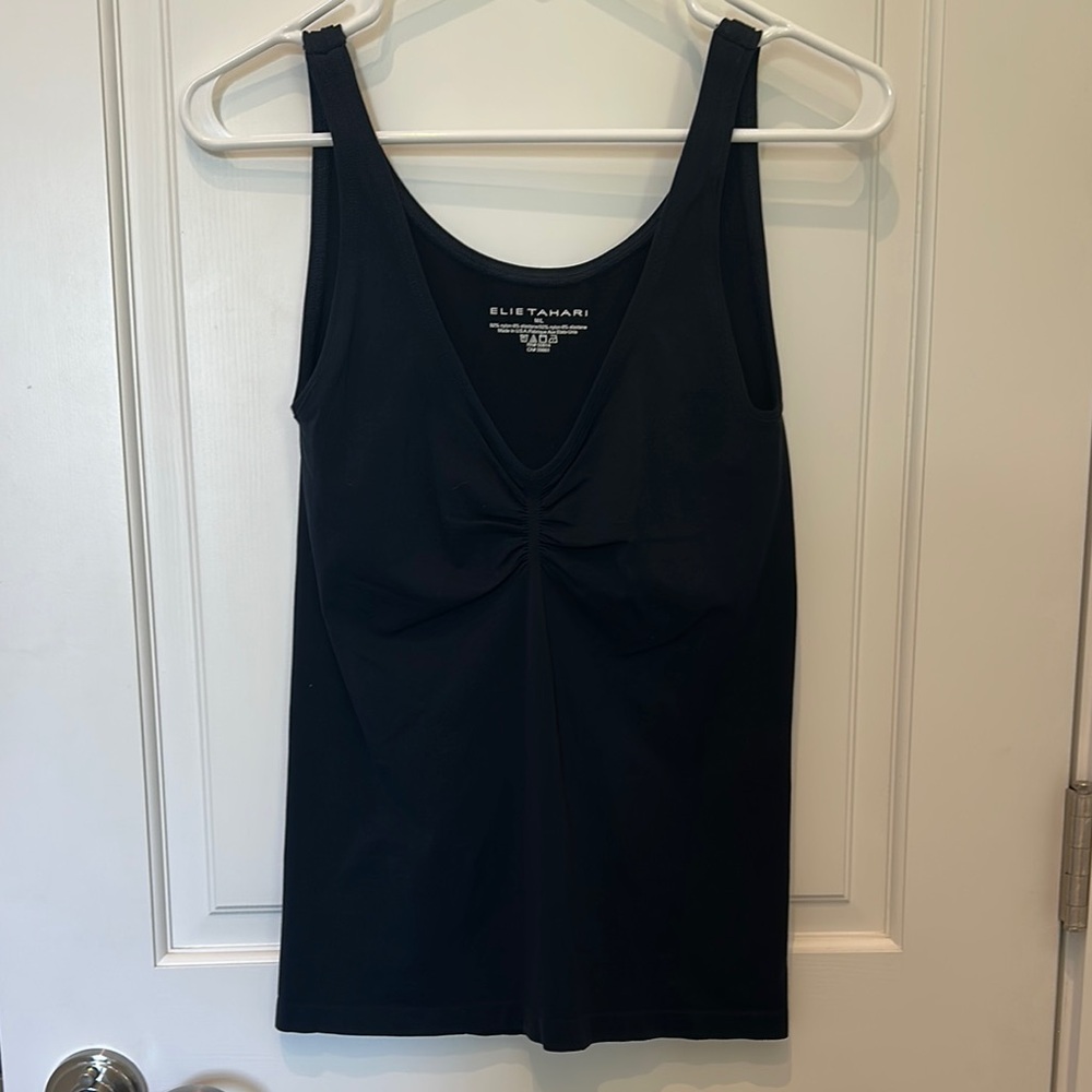 Elie Tahari Fitted Ruched Tank Top